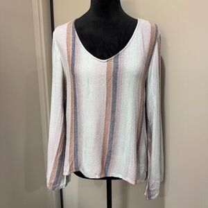 Cloth & Stone Retro Bell Sleeve Super Soft Rayon Striped Top